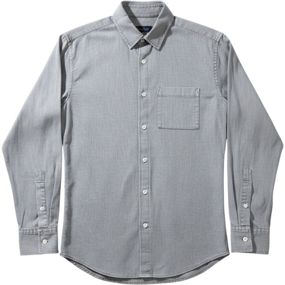 Alex Crane Button Down Shirt Mens XS Grey Long Sleeve Organic Cotton Oxford READ